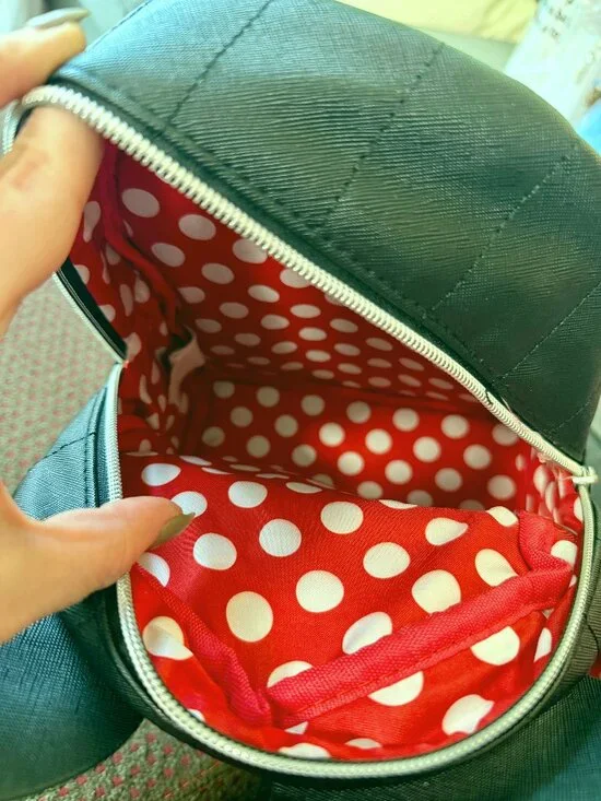 Disney Minnie Mouse Mini Backpack Black Quilted Ears Bow NWT - Picture 8 of 14